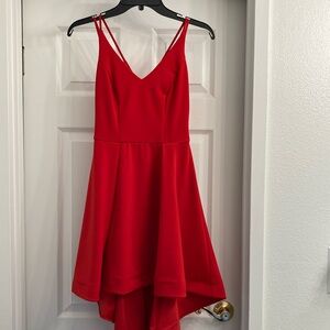 Red Low Back High Low Dress